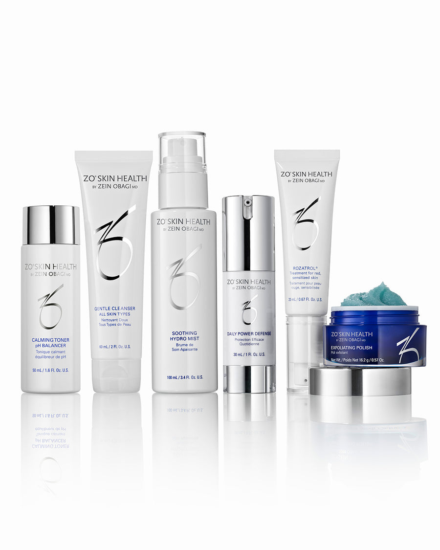 ZO Skin Health Redness Relief and Barrier Defense Program kit with six calming products