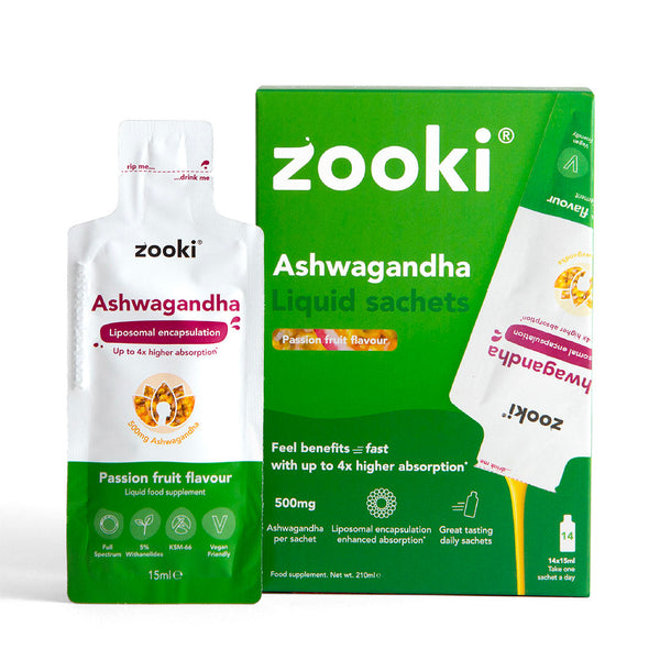 Zooki Ashwagandha Liposomal Liquid Sachets (Passion Fruit)