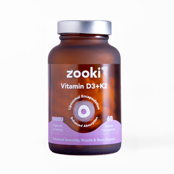 Zooki Vitamin D3+K2 Liposomal Capsules