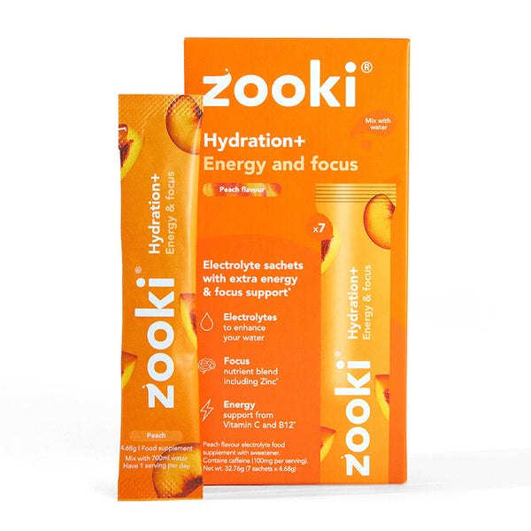 Zooki Electrolytes+ Energy & Focus (Peach)