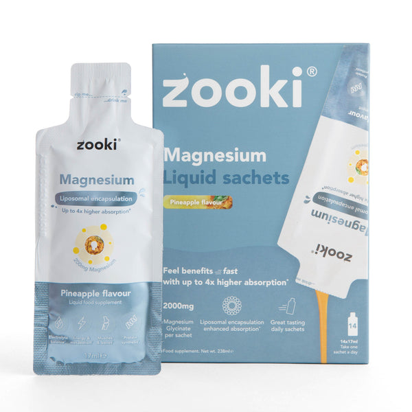 Zooki Magnesium Glycinate Liposomal Liquid Sachets (Pineapple)