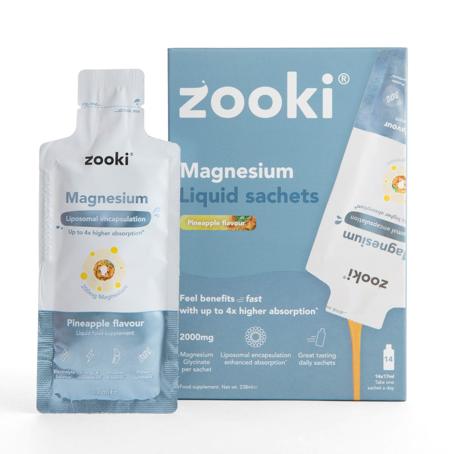 Zooki Magnesium Glycinate Liposomal Liquid Sachets (Pineapple)