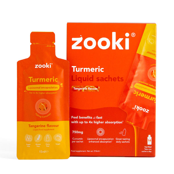 Zooki Turmeric Liposomal Curcumin Liquid Sachets (Tangerine)