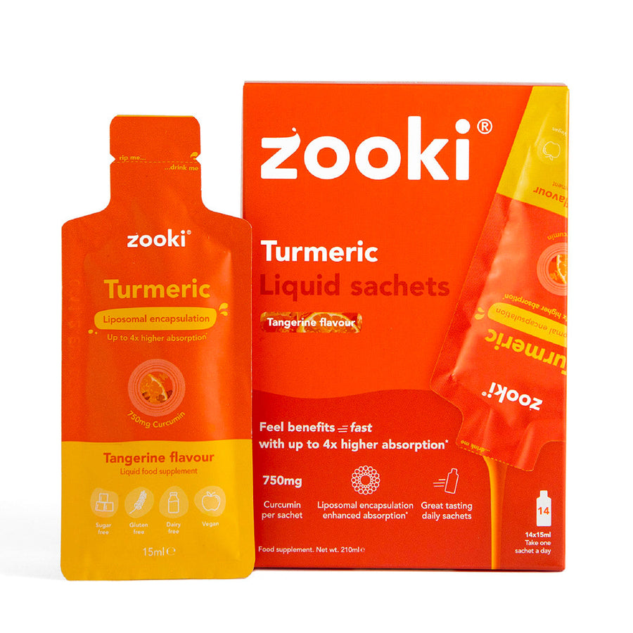 Zooki Turmeric Liposomal Curcumin Liquid Sachets (Tangerine)