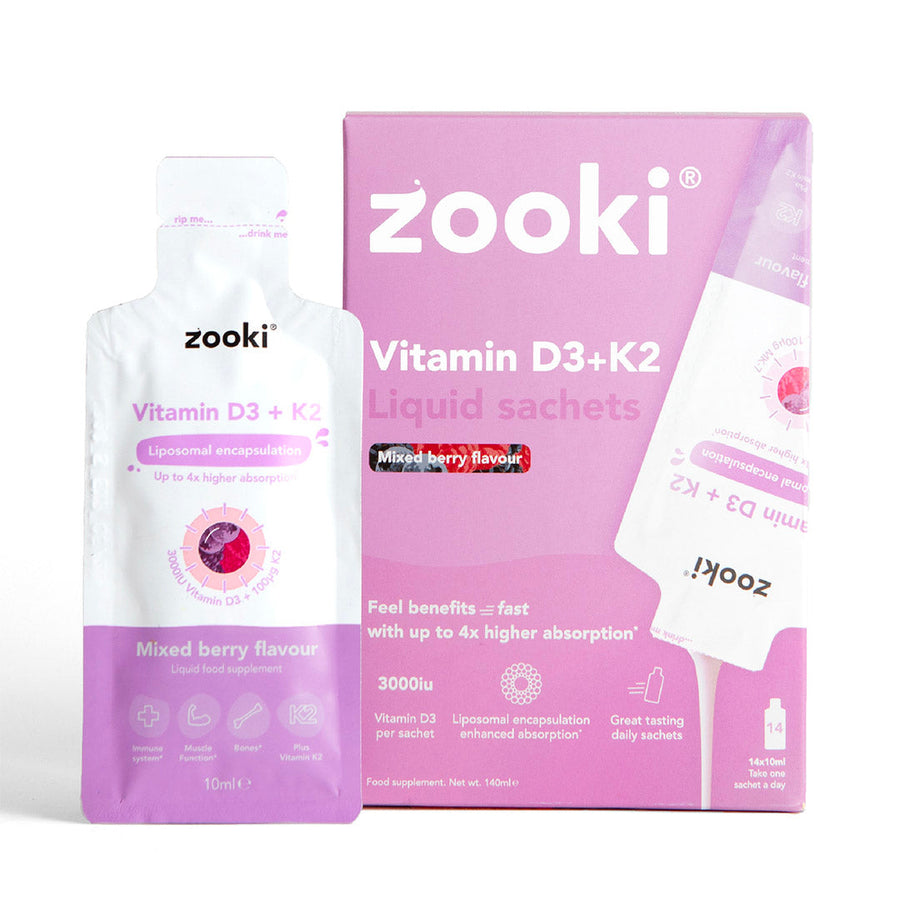 Zooki Vitamin D3+K2 Liposomal Liquid Sachets (Mixed Berry)